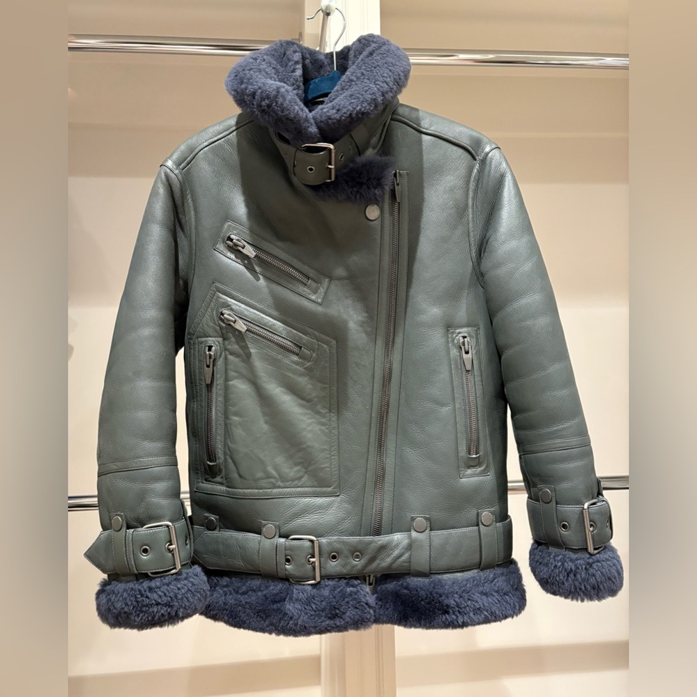 The Arrivals Shearling Moto Jacket - Picture 4 of 7